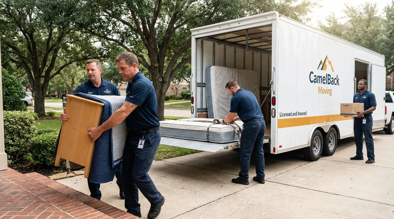 Crew loading residential truck for cross-state move from Gainesville, FL